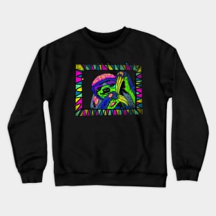 Sloth 90s Retro Pop Culture Distressed Design, Love Sloths, Sloth Gifts, Neon, Vintage Style Crewneck Sweatshirt